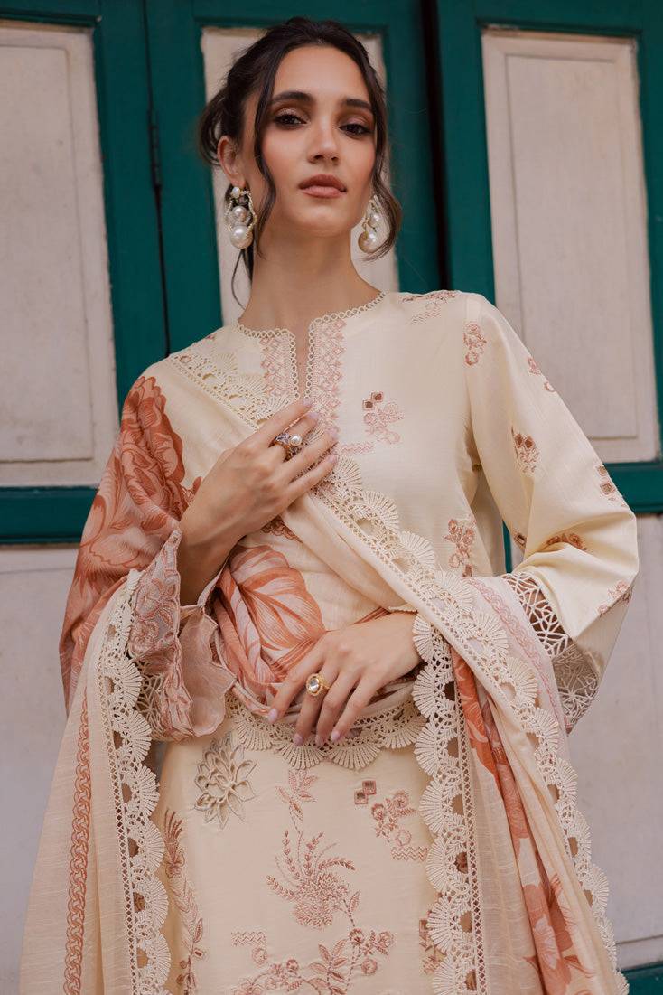 Marjjan | Carnation Lawn | MBL-16 A (ALMOND SKIN) by Maria Faisal - Registered Vendor of : Marjjan - type : Ladies Clothes - 100% original wedding dresses