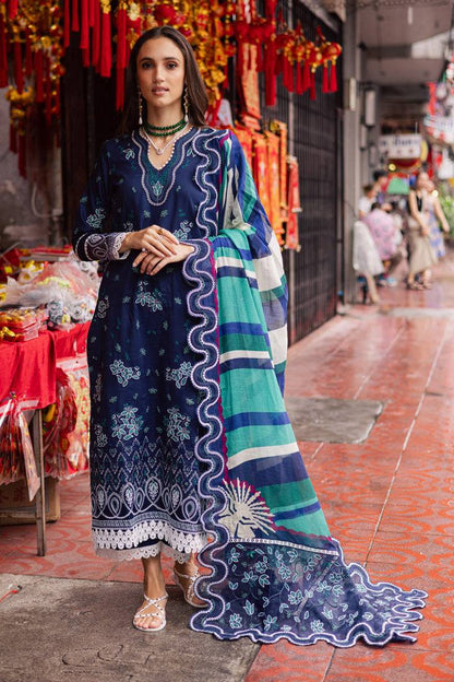 Marjjan | Carnation Lawn | MBL-17 A (NAVY BLUE) by Maria Faisal - Registered Vendor of : Marjjan - type : Ladies Clothes - 100% original wedding dresses