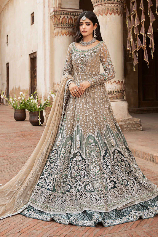 Maria B | Bridal Couture | Mehrinoz - Designer Dress with Intricate embroidery and embellishments. Shop elegent wedding dress at Maria Faisal.
