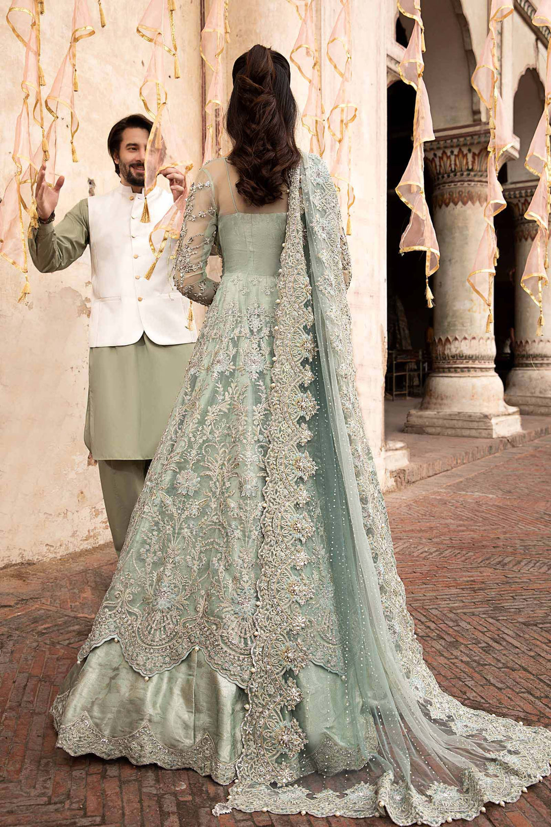 Maria B | Bridal Couture | Sevara - Designer Dress with Intricate embroidery and embellishments. Shop elegent wedding dress at Maria Faisal.