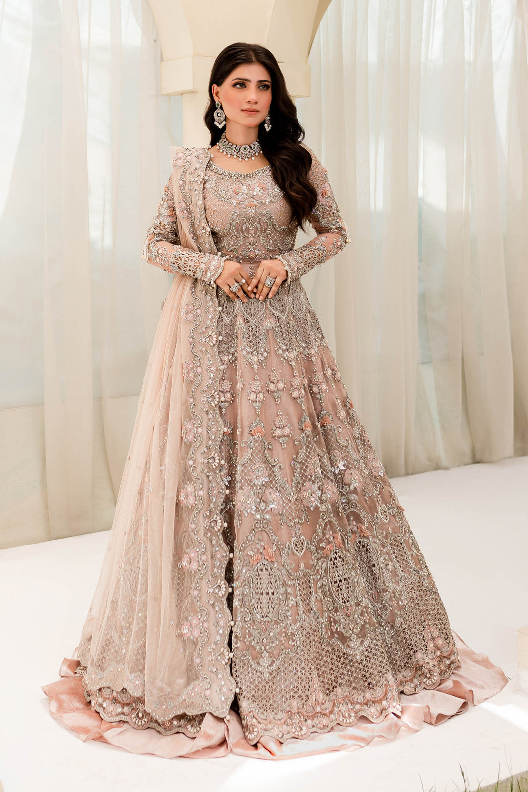 Maria B | Bridal Couture | MC-902 - Designer Dress with Intricate embroidery and embellishments. Shop elegent wedding dress at Maria Faisal.