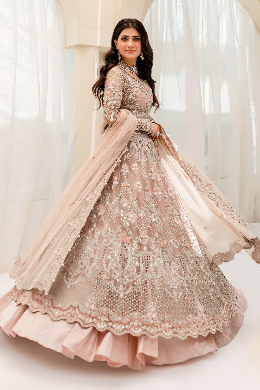 Maria B | Bridal Couture | MC-902 - Designer Dress with Intricate embroidery and embellishments. Shop elegent wedding dress at Maria Faisal.