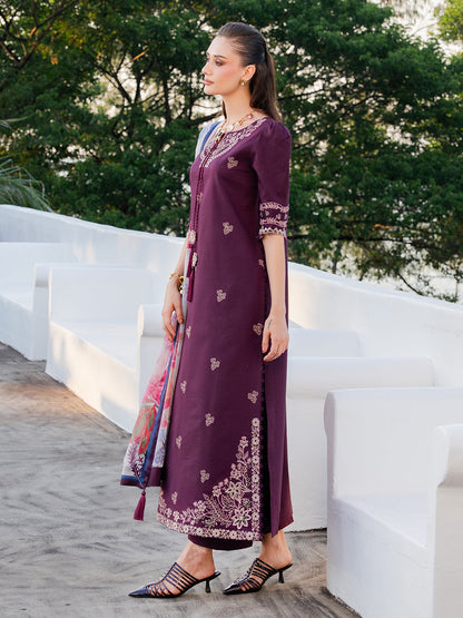 Izel | Dareen Luxury Lawn 26 | Meerab - Luxury Dress - available at Maria Faisal in UK and USA.