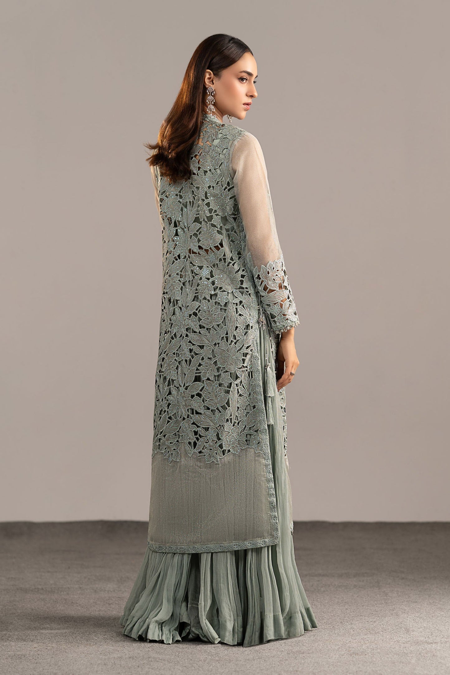 Maria B | Luxury Formals | MGL-EF26-01-Ice Blue - Formal Dress - available at Maria Faisal in UK and USA.