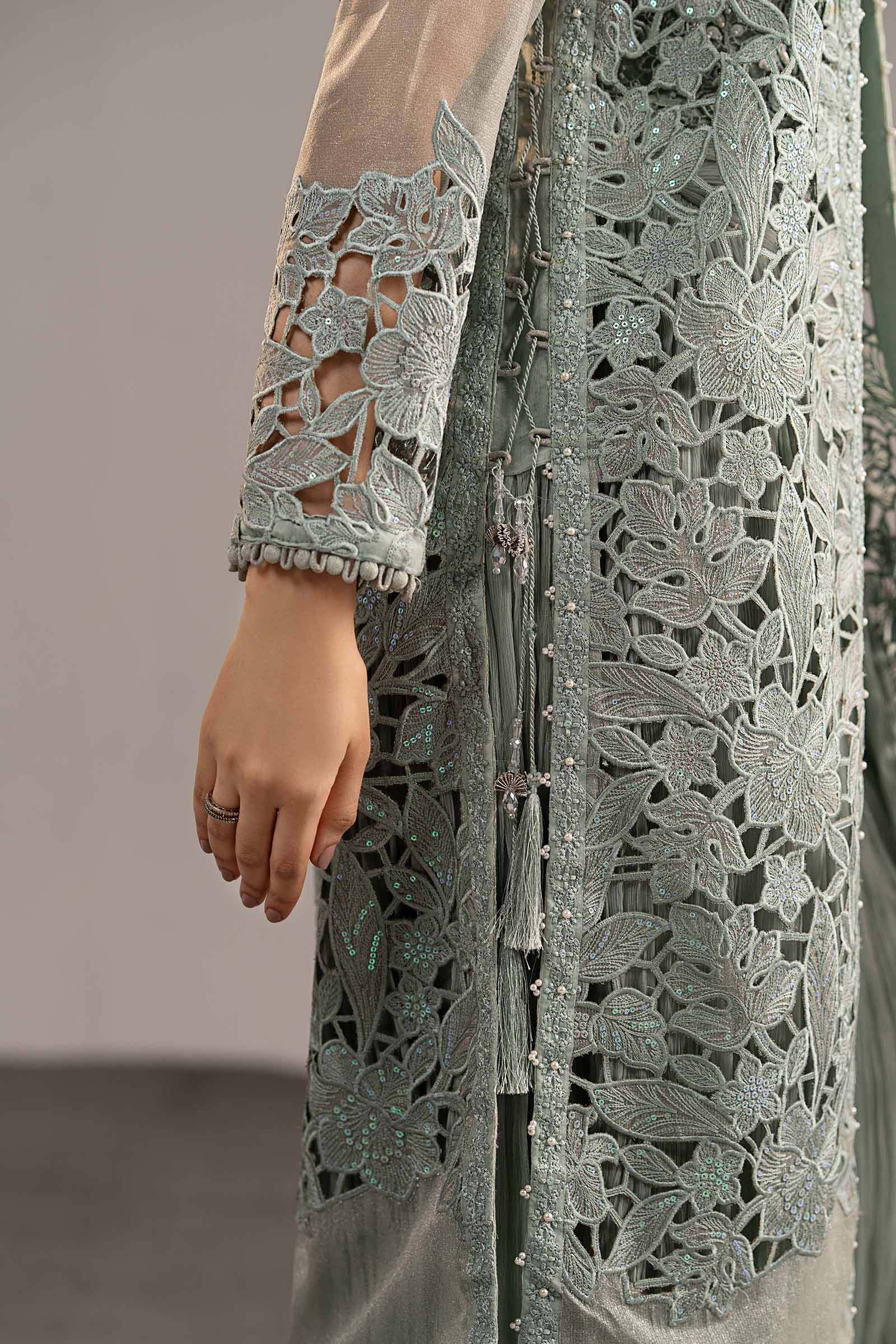 Maria B | Luxury Formals | MGL-EF26-01-Ice Blue - Formal Dress - available at Maria Faisal in UK and USA.