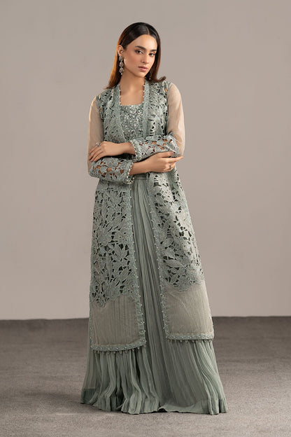 Maria B | Luxury Formals | MGL-EF26-01-Ice Blue - Formal Dress - available at Maria Faisal in UK and USA.