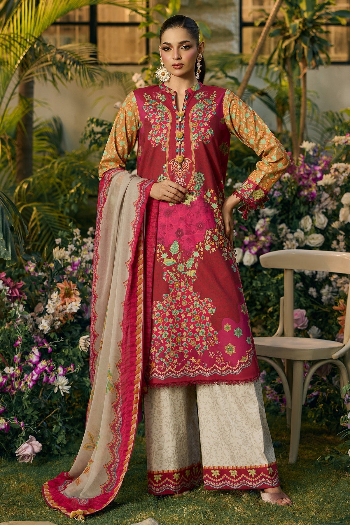 Charizma | C Print Lawn | CP6-16 - Luxury Dress - available at Maria Faisal in UK and USA.