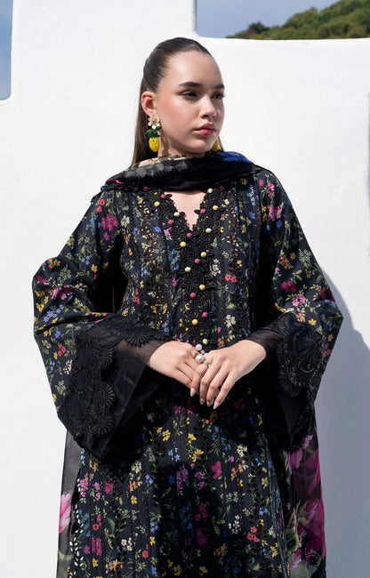 AJR Couture | Printakari Lawn 25 | Midnight Flora by Maria Faisal - Registered Vendor of : AJR Couture - type : Ladies Clothes - 100% original wedding dresses