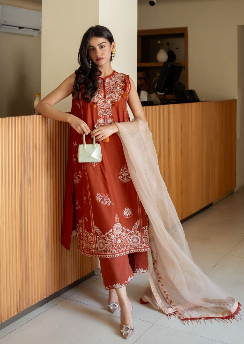 Sadaf Fawad Khan | Lawn 24 | Faizah (B) - Designer Dress with Intricate embroidery and embellishments. Shop elegent wedding dress at Maria Faisal.