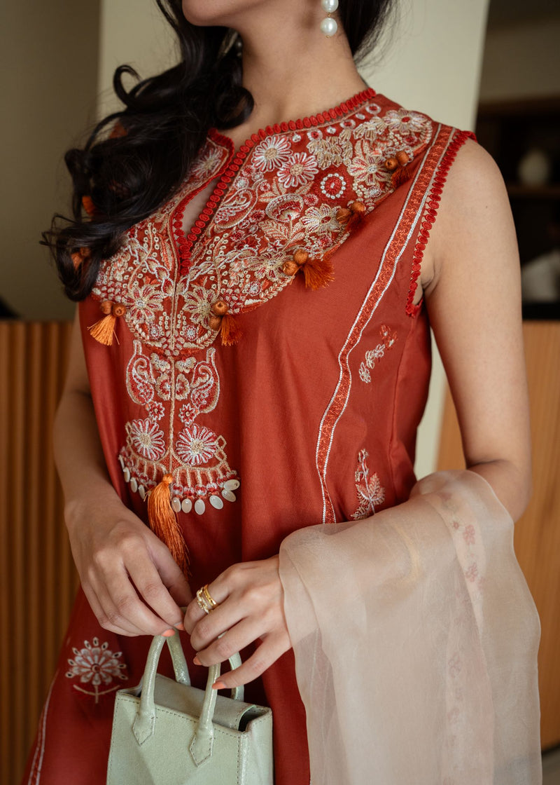 Sadaf Fawad Khan | Lawn 24 | Faizah (B) - Designer Dress with Intricate embroidery and embellishments. Shop elegent wedding dress at Maria Faisal.