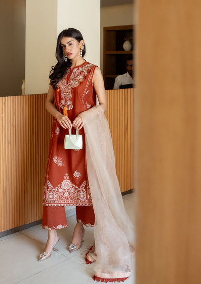 Sadaf Fawad Khan | Lawn 24 | Faizah (B) - Designer Dress with Intricate embroidery and embellishments. Shop elegent wedding dress at Maria Faisal.