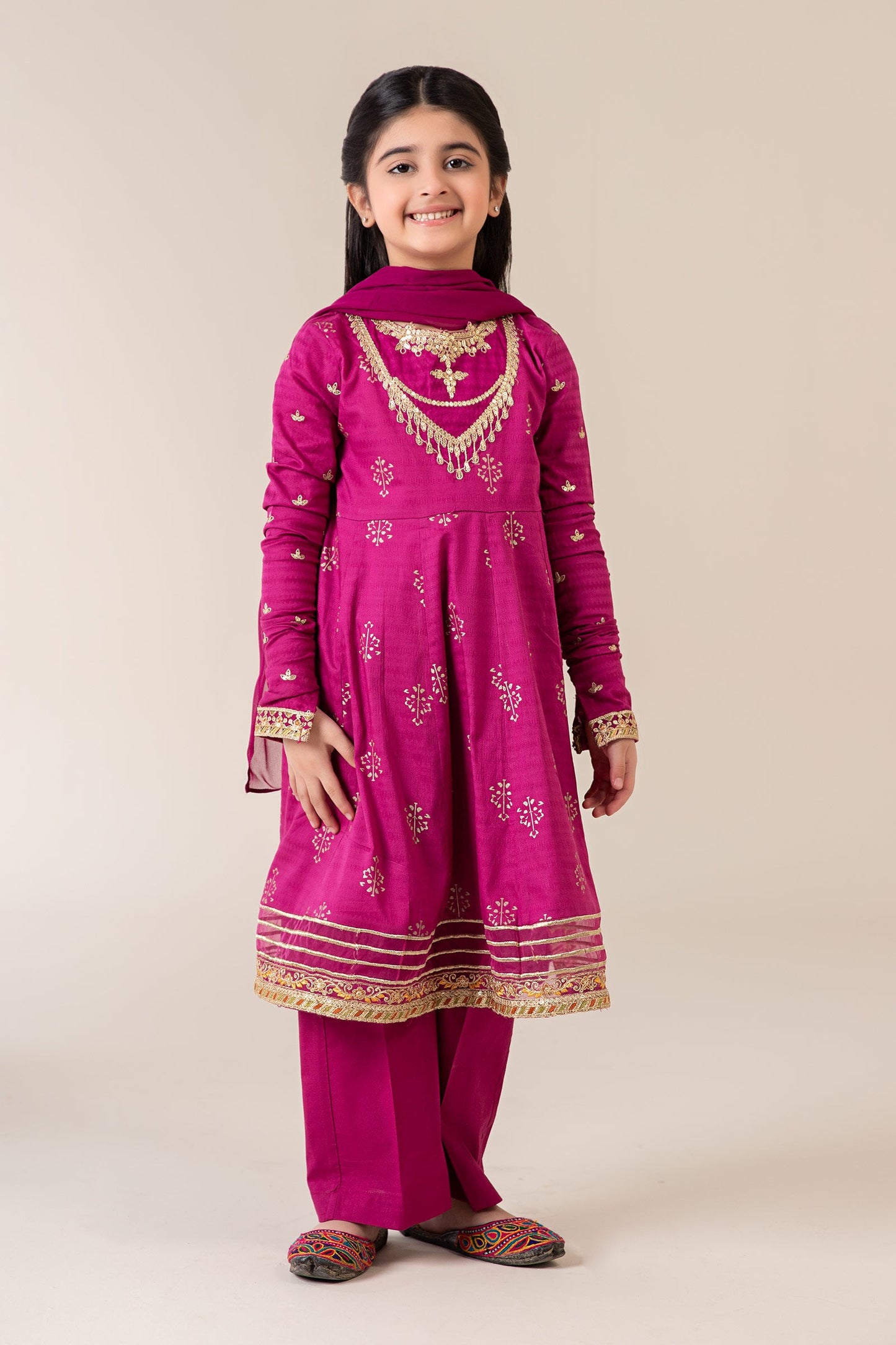 3 Piece Embroidered Lawn Suit - Kids Clothes - available at Maria Faisal in UK and USA