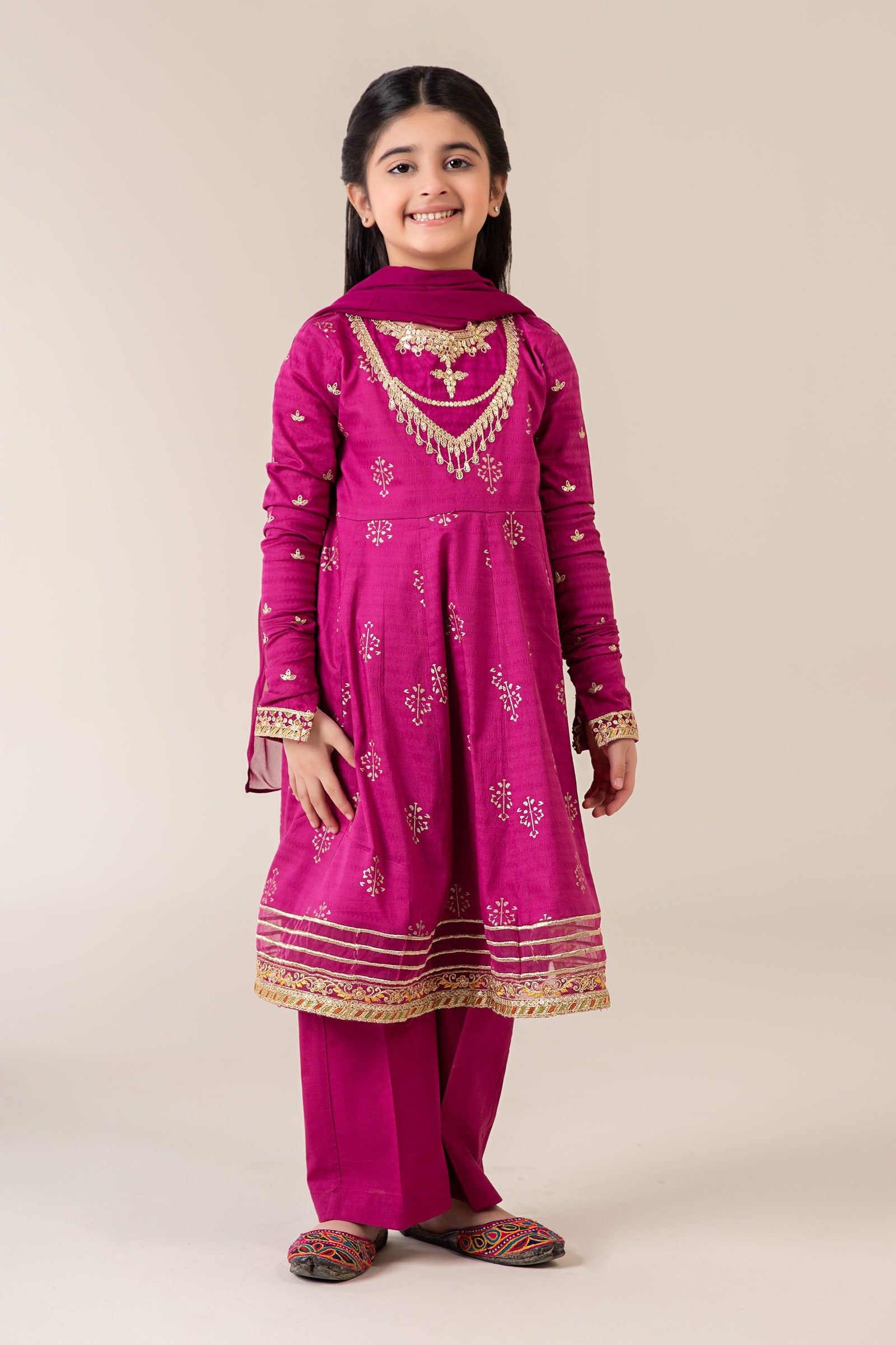3 Piece Embroidered Lawn Suit - Kids Clothes - available at Maria Faisal in UK and USA