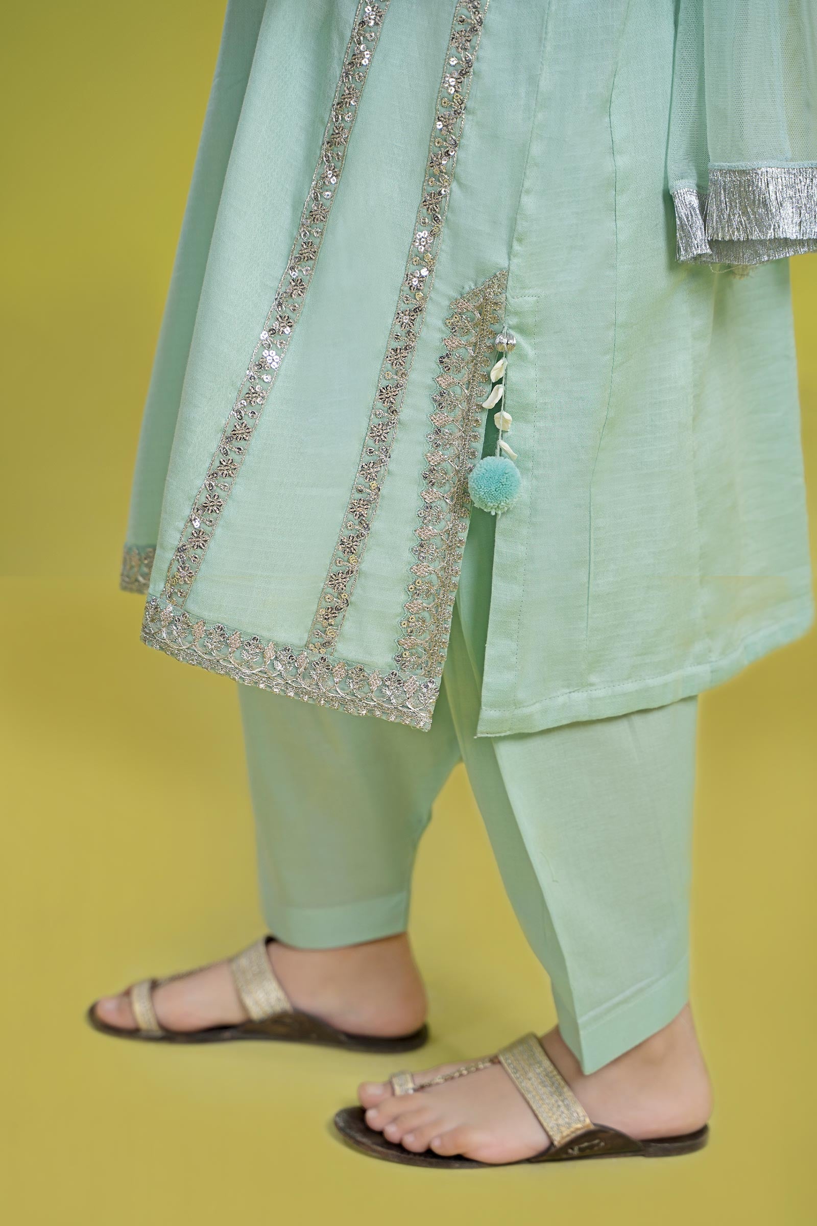 3 Piece Embroidered Dobby Suit - Kids Clothing - available at Maria Faisal in UK and USA.