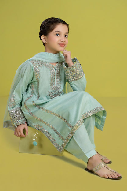 3 Piece Embroidered Dobby Suit - Kids Clothing - available at Maria Faisal in UK and USA.