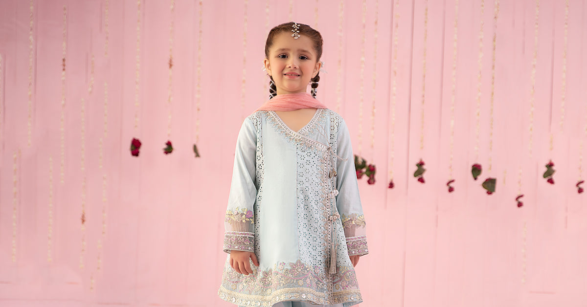 3 Piece Embroidered Lawn Suit - Kids Clothing - available at Maria Faisal in UK and USA.