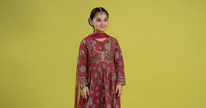 3 Piece Embroidered Lawn Suit - Kids Clothing - available at Maria Faisal in UK and USA.