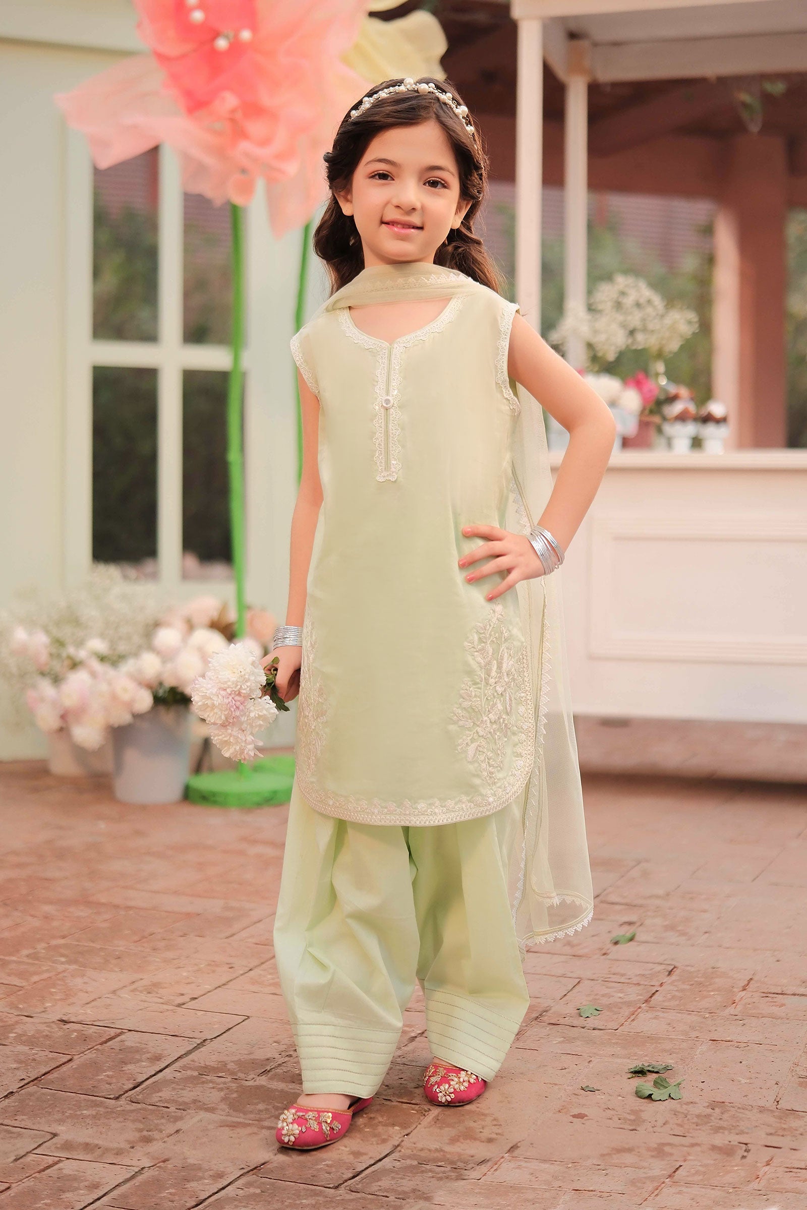 3 Piece Embroidered Lawn Suit - Kids Clothes - available at Maria Faisal in UK and USA