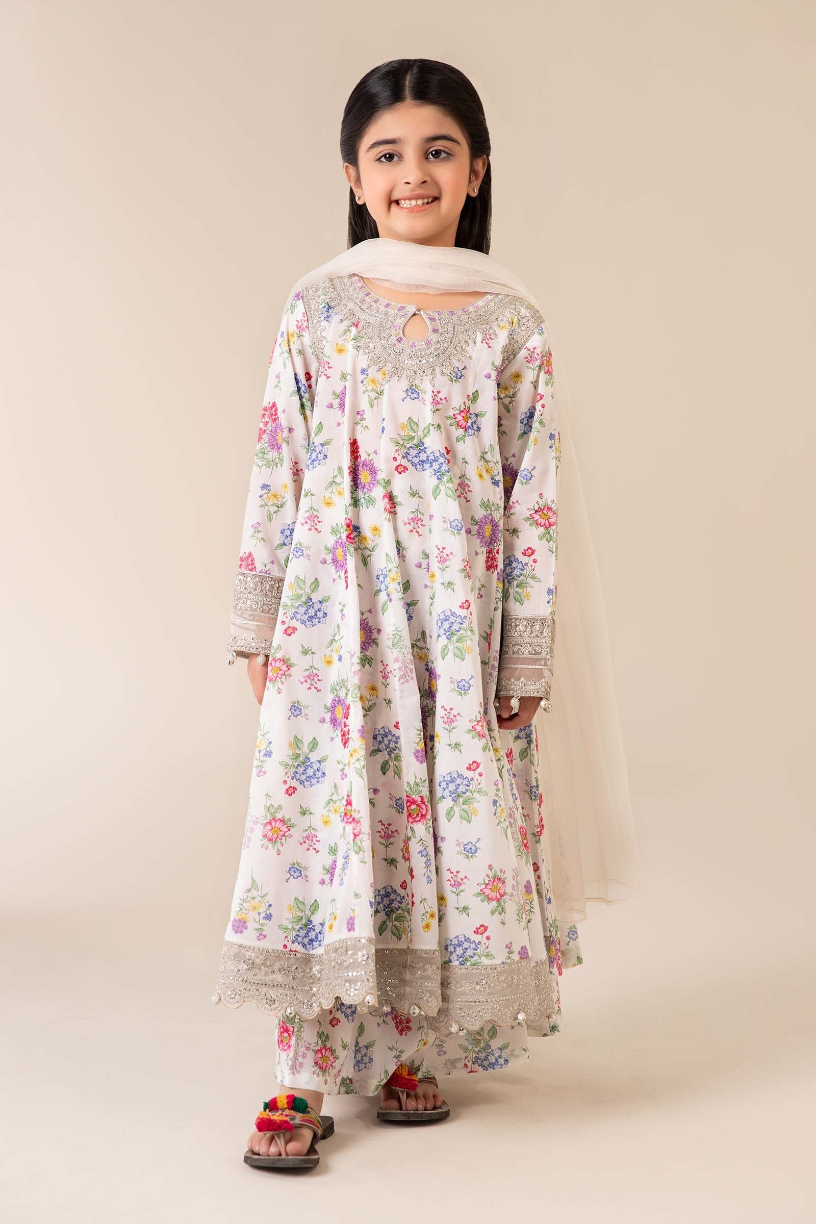3 Piece Embroidered Lawn Suit - Kids Clothes - available at Maria Faisal in UK and USA