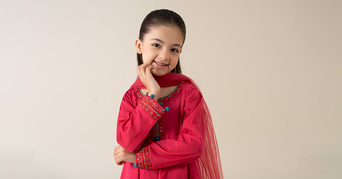 3 Piece Embroidered Lawn Suit - Kids Clothing - available at Maria Faisal in UK and USA.