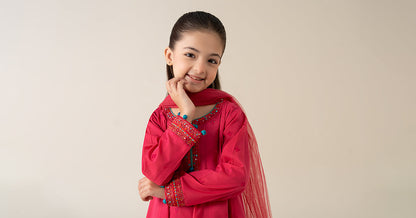 3 Piece Embroidered Lawn Suit - Kids Clothing - available at Maria Faisal in UK and USA.
