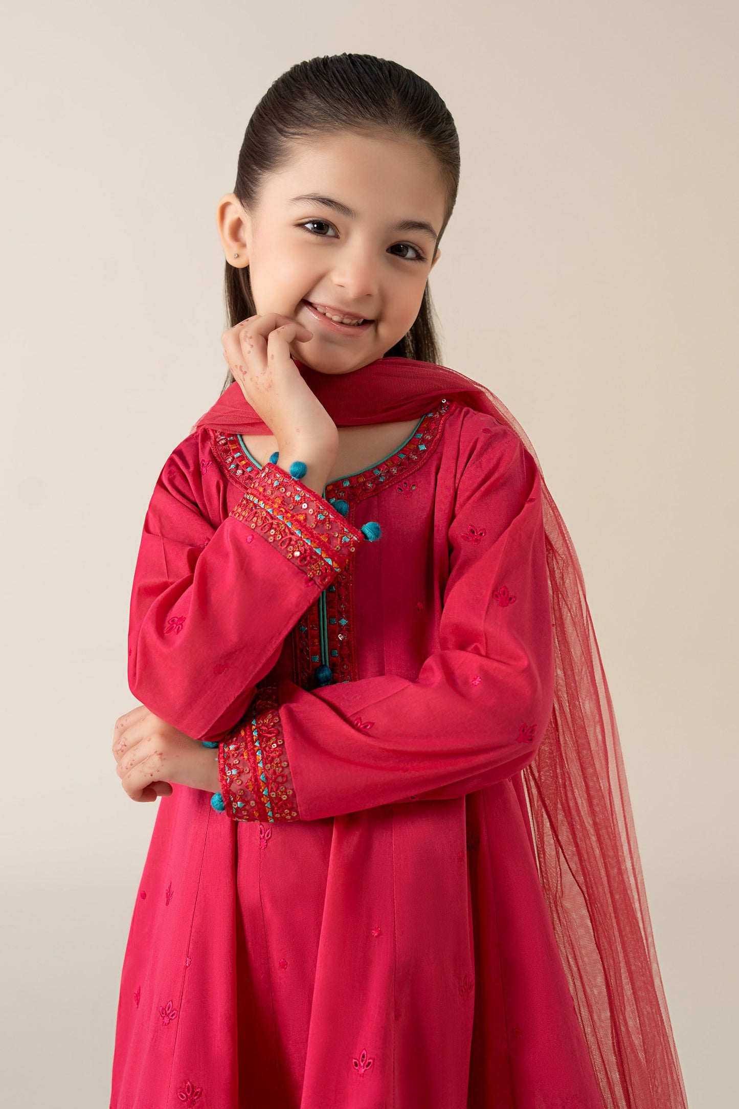 3 Piece Embroidered Lawn Suit - Kids Clothes - available at Maria Faisal in UK and USA