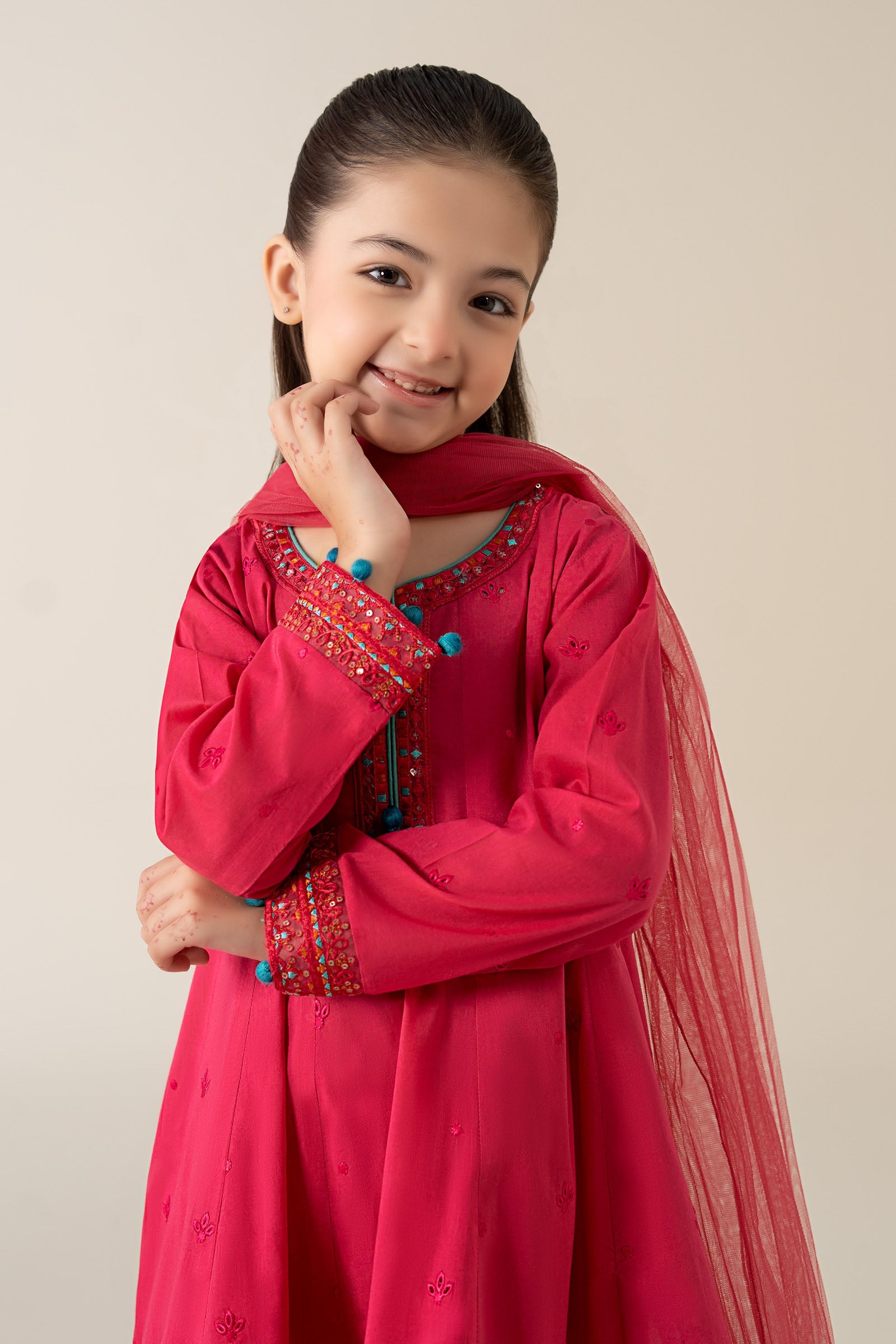 3 Piece Embroidered Lawn Suit - Kids Clothes - available at Maria Faisal in UK and USA