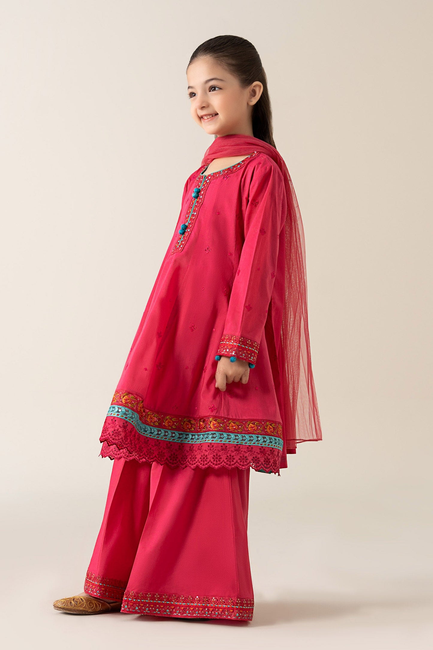 3 Piece Embroidered Lawn Suit - Kids Clothes - available at Maria Faisal in UK and USA