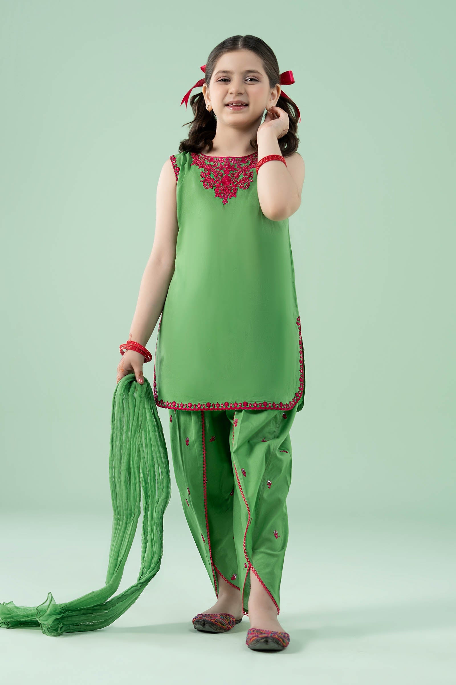 3 Piece Embroidered Lawn Suit - Kids Clothes - available at Maria Faisal in UK and USA