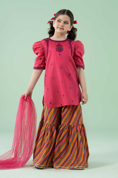3 Piece Embroidered Lawn Suit - Kids Clothes - available at Maria Faisal in UK and USA