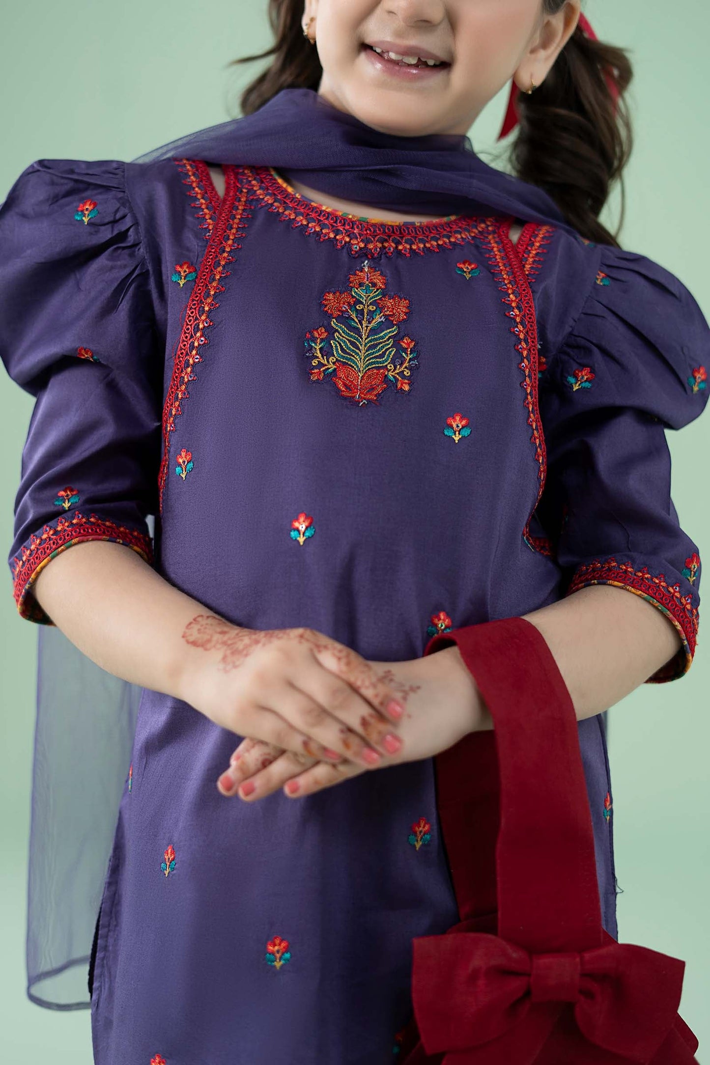3 Piece Embroidered Lawn Suit - Kids Clothes - available at Maria Faisal in UK and USA