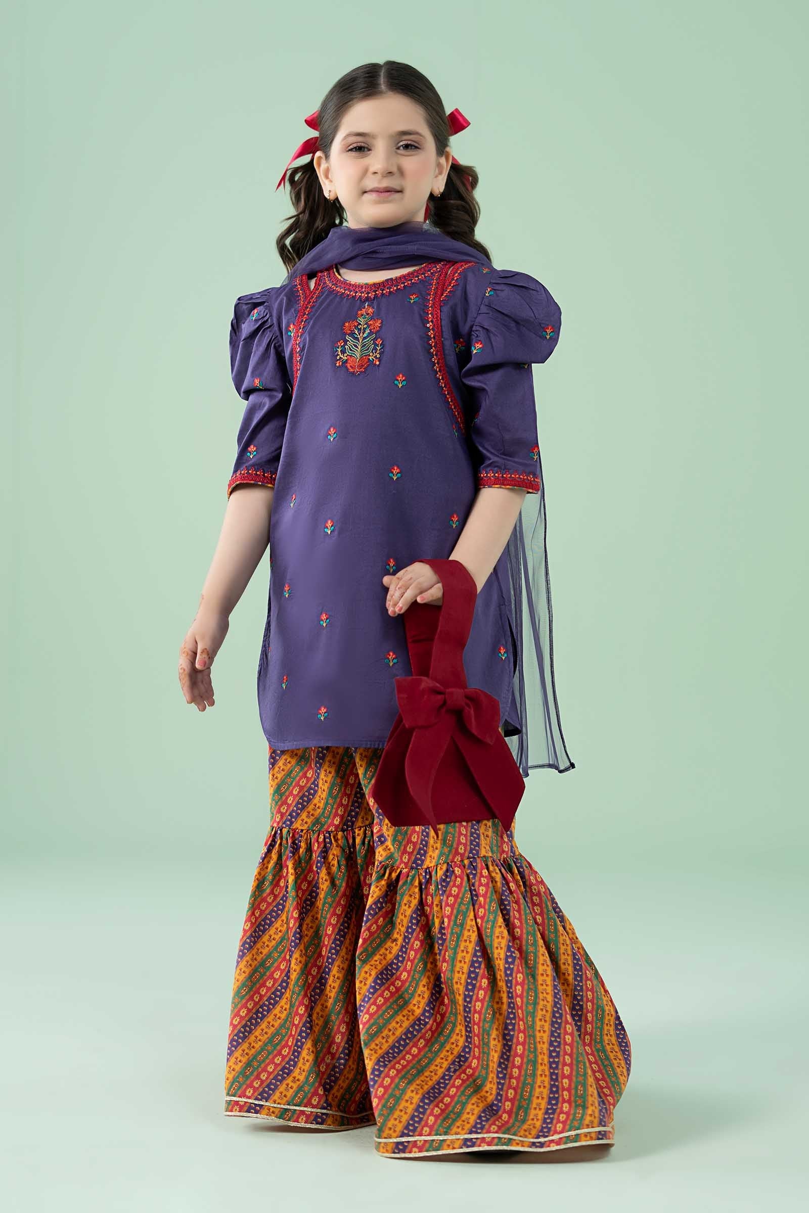3 Piece Embroidered Lawn Suit - Kids Clothes - available at Maria Faisal in UK and USA