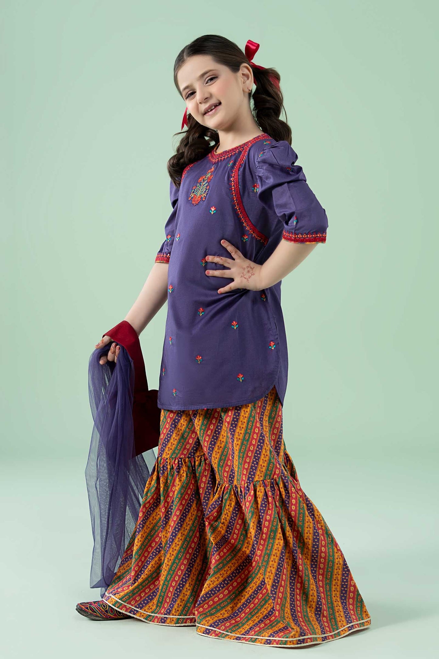 3 Piece Embroidered Lawn Suit - Kids Clothes - available at Maria Faisal in UK and USA