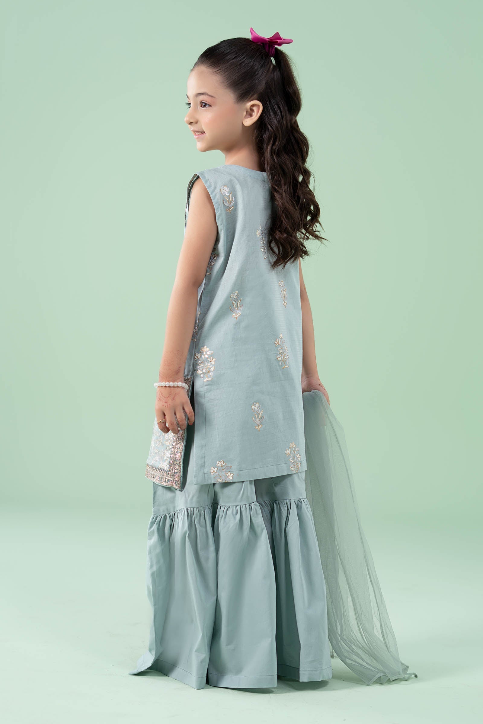 3 Piece Embroidered Dobby Suit - Kids Clothes - available at Maria Faisal in UK and USA