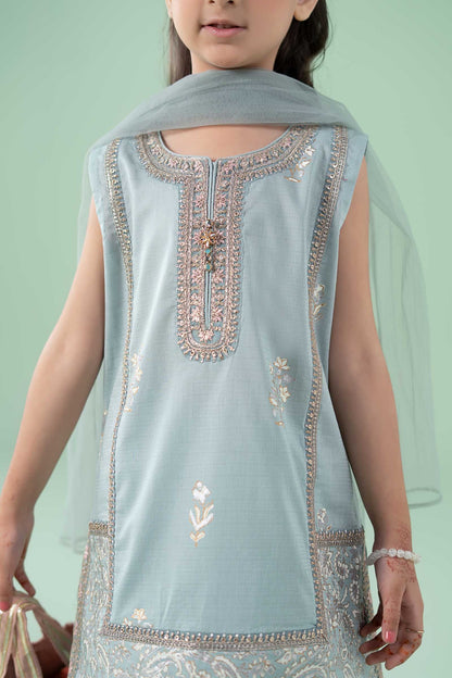 3 Piece Embroidered Dobby Suit - Kids Clothes - available at Maria Faisal in UK and USA