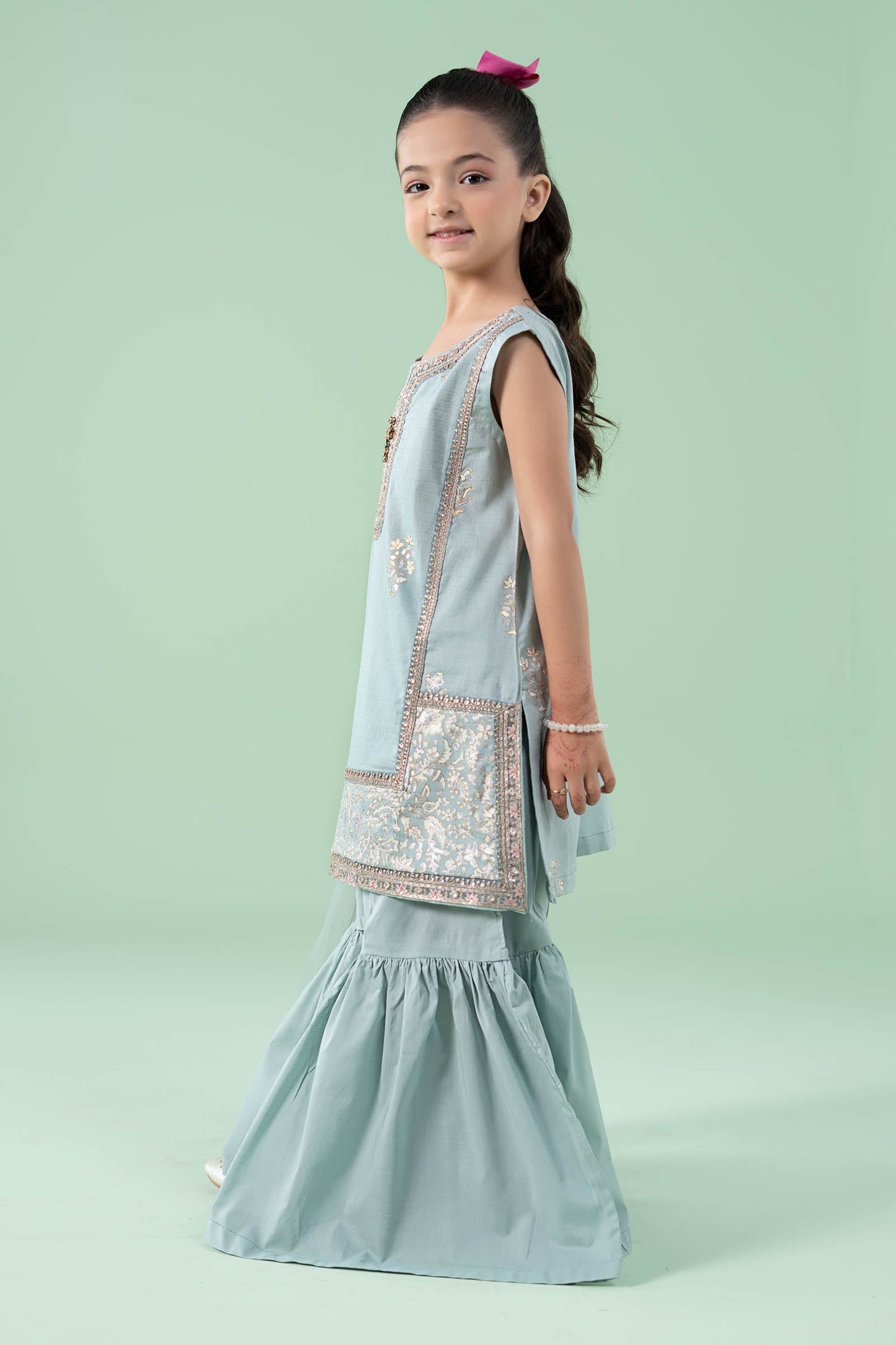 3 Piece Embroidered Dobby Suit - Kids Clothes - available at Maria Faisal in UK and USA