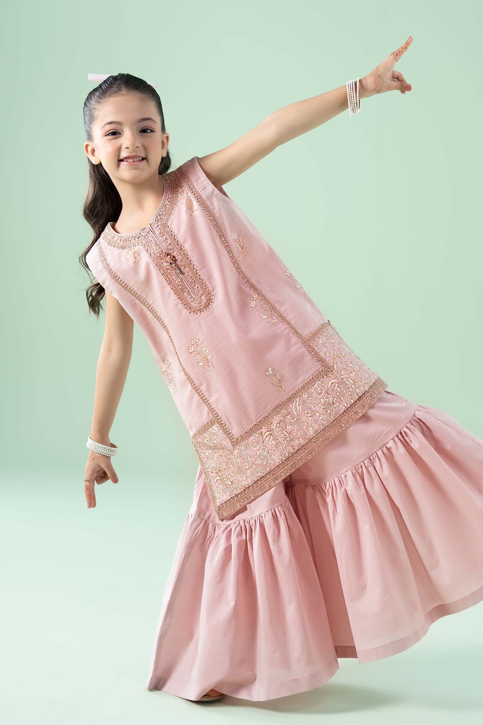 3 Piece Embroidered Dobby Suit - Kids Clothes - available at Maria Faisal in UK and USA