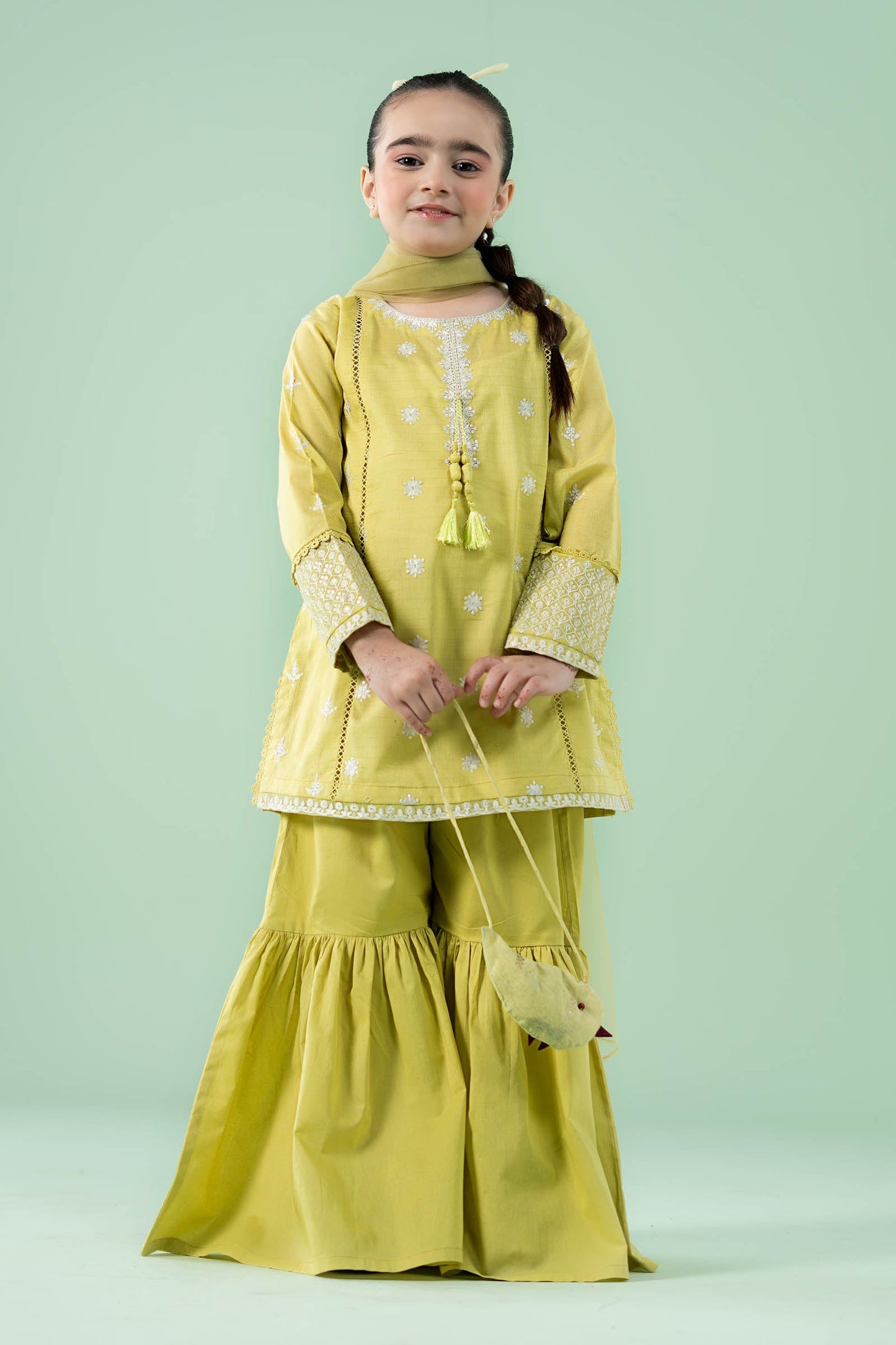 3 Piece Embroidered Dobby Suit - Kids Clothes - available at Maria Faisal in UK and USA