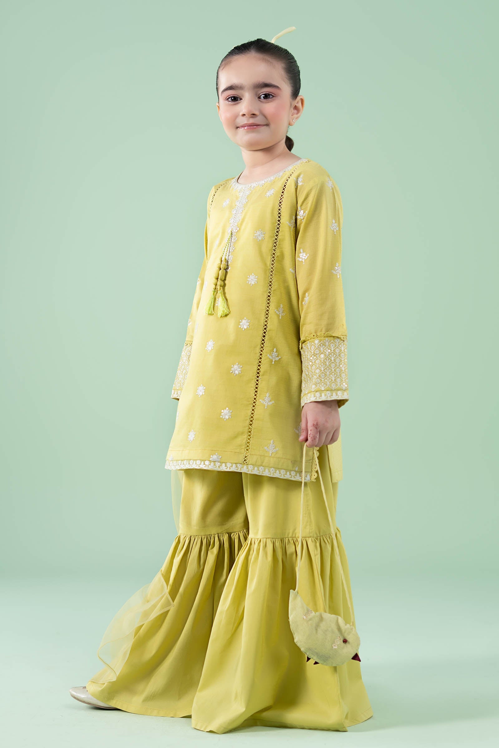 3 Piece Embroidered Dobby Suit - Kids Clothes - available at Maria Faisal in UK and USA