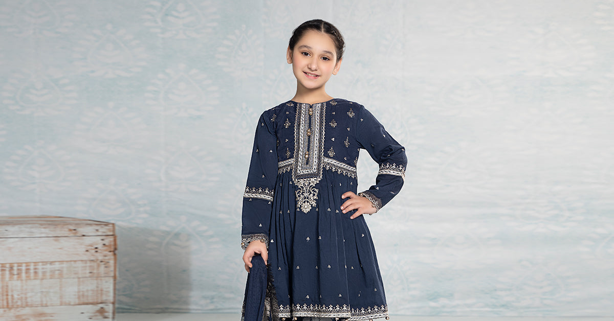 3 Piece Embroidered Lawn Suit - Kids Clothing - available at Maria Faisal in UK and USA.