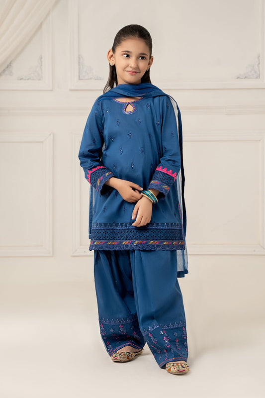 3 Piece Embroidered Lawn Suit - Kids Clothes - available at Maria Faisal in UK and USA