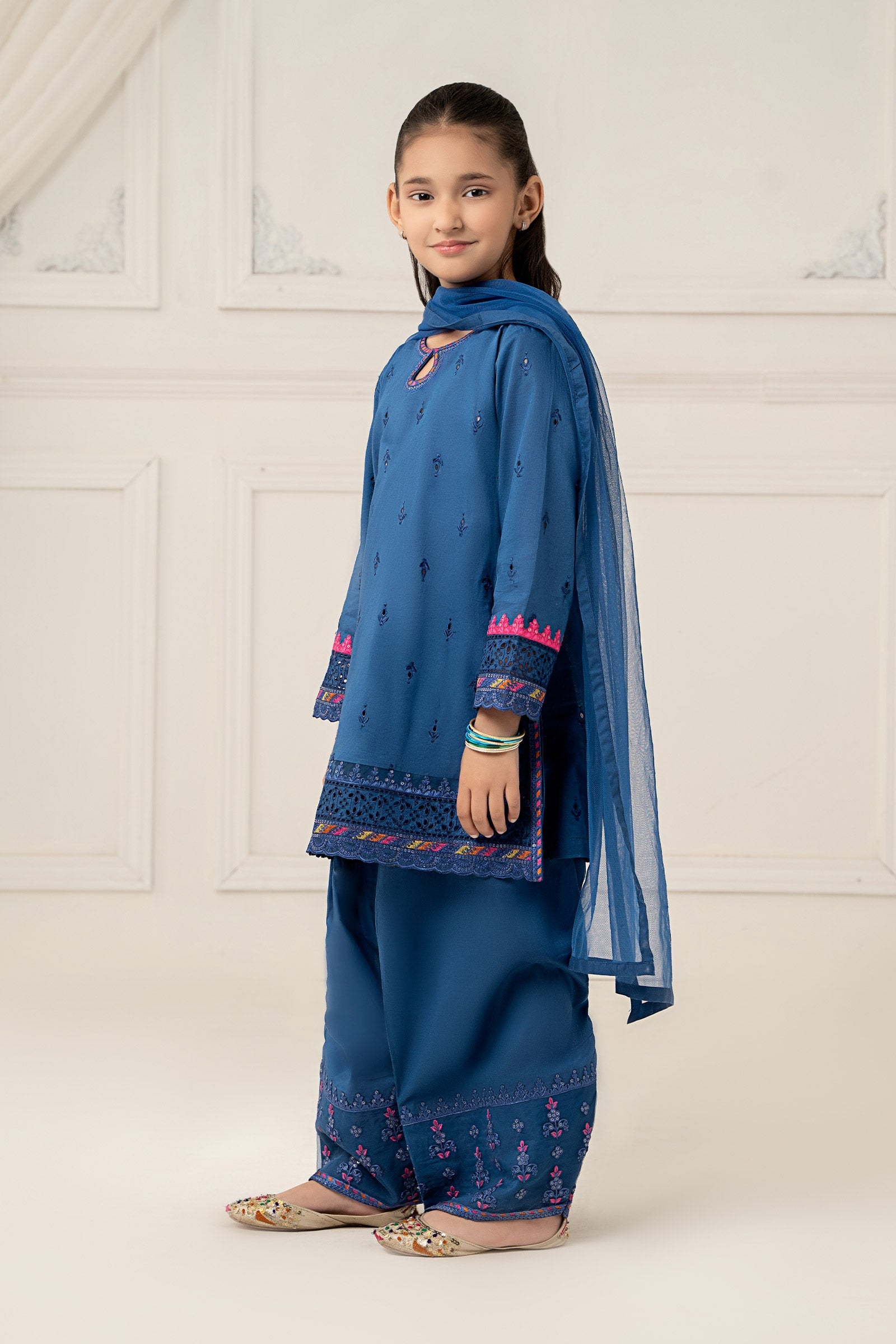 3 Piece Embroidered Lawn Suit - Kids Clothes - available at Maria Faisal in UK and USA