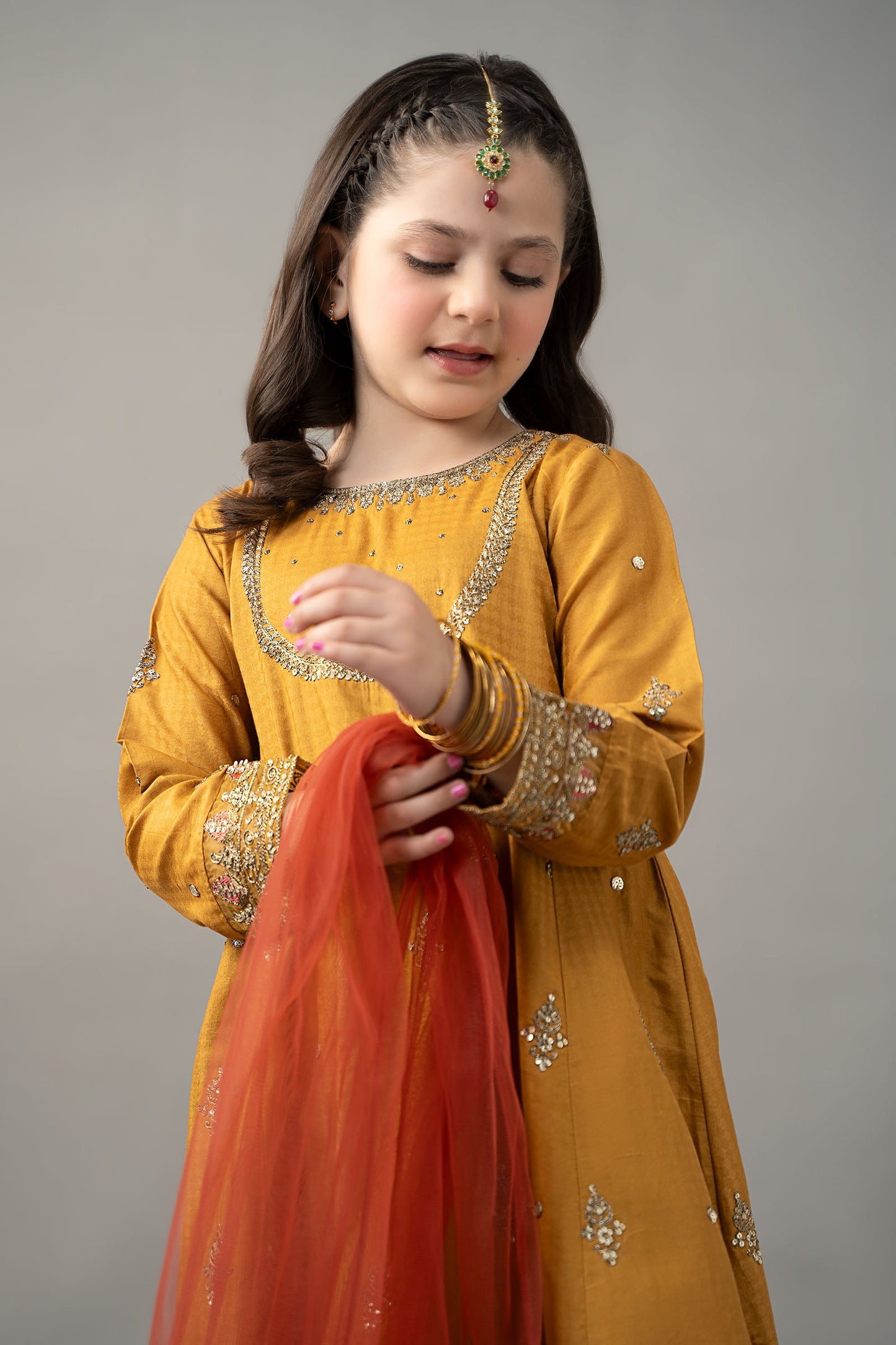3 Piece Embroidered Dobby Lawn Suit - Kids Clothes - available at Maria Faisal in UK and USA