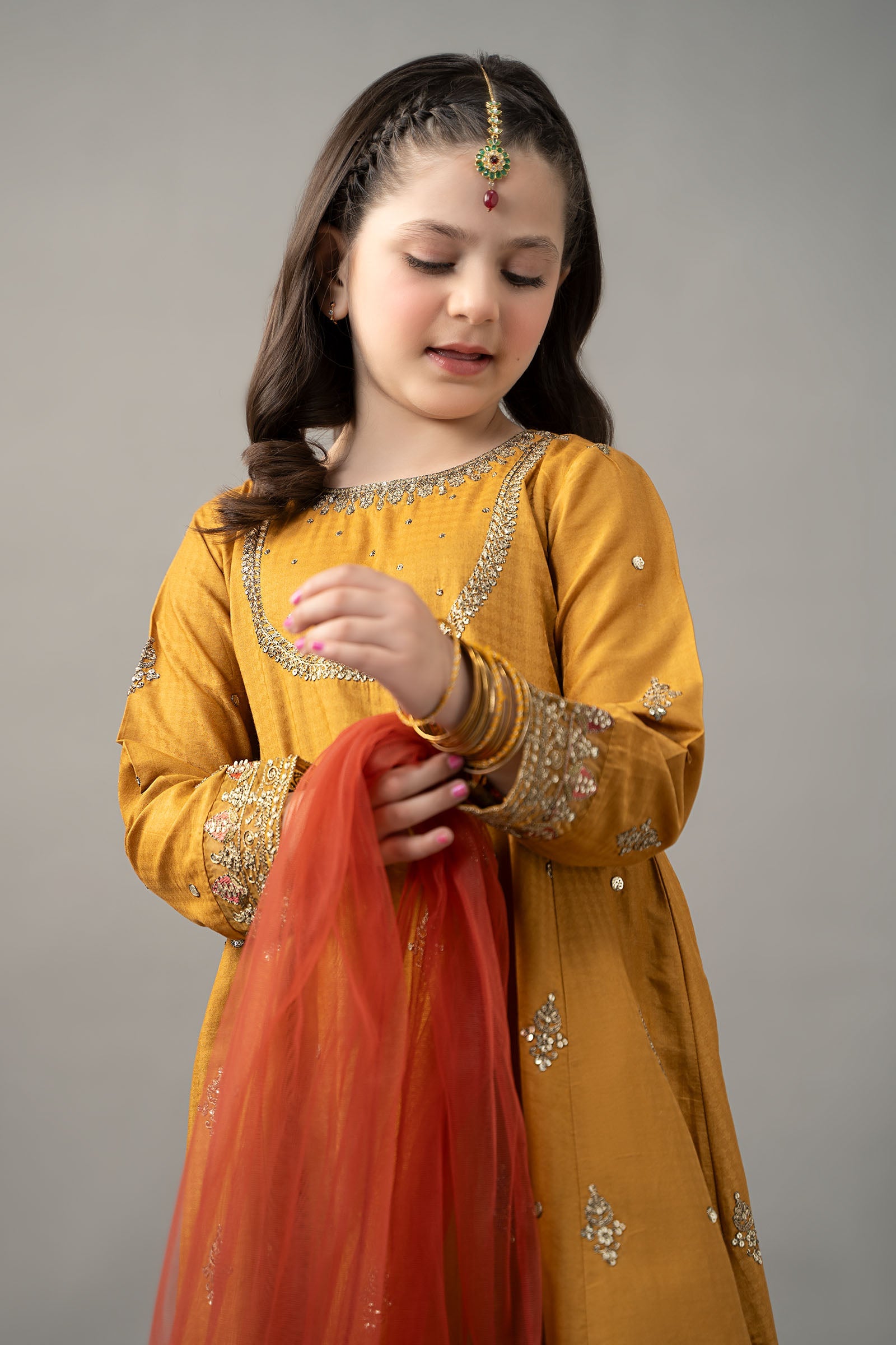 3 Piece Embroidered Dobby Lawn Suit - Kids Clothes - available at Maria Faisal in UK and USA