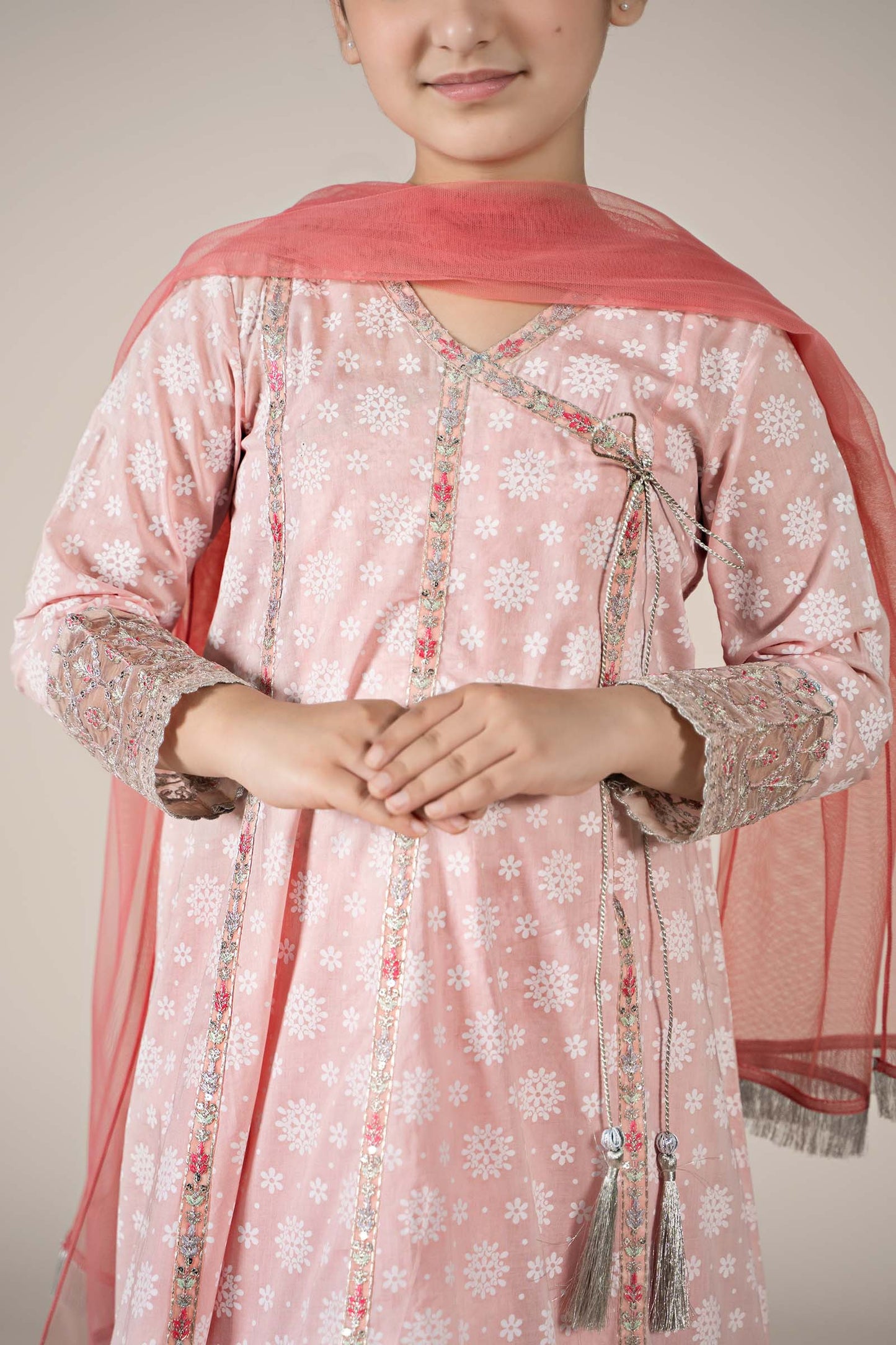 Maria B | 3 Piece Embroidered Lawn Suit | MKD-EF25-09 by Maria Faisal - Registered Vendor of : Maria B - type : Kids Clothes - 100% original wedding dresses