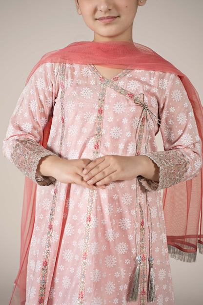 Maria B | 3 Piece Embroidered Lawn Suit | MKD-EF25-09 by Maria Faisal - Registered Vendor of : Maria B - type : Kids Clothes - 100% original wedding dresses