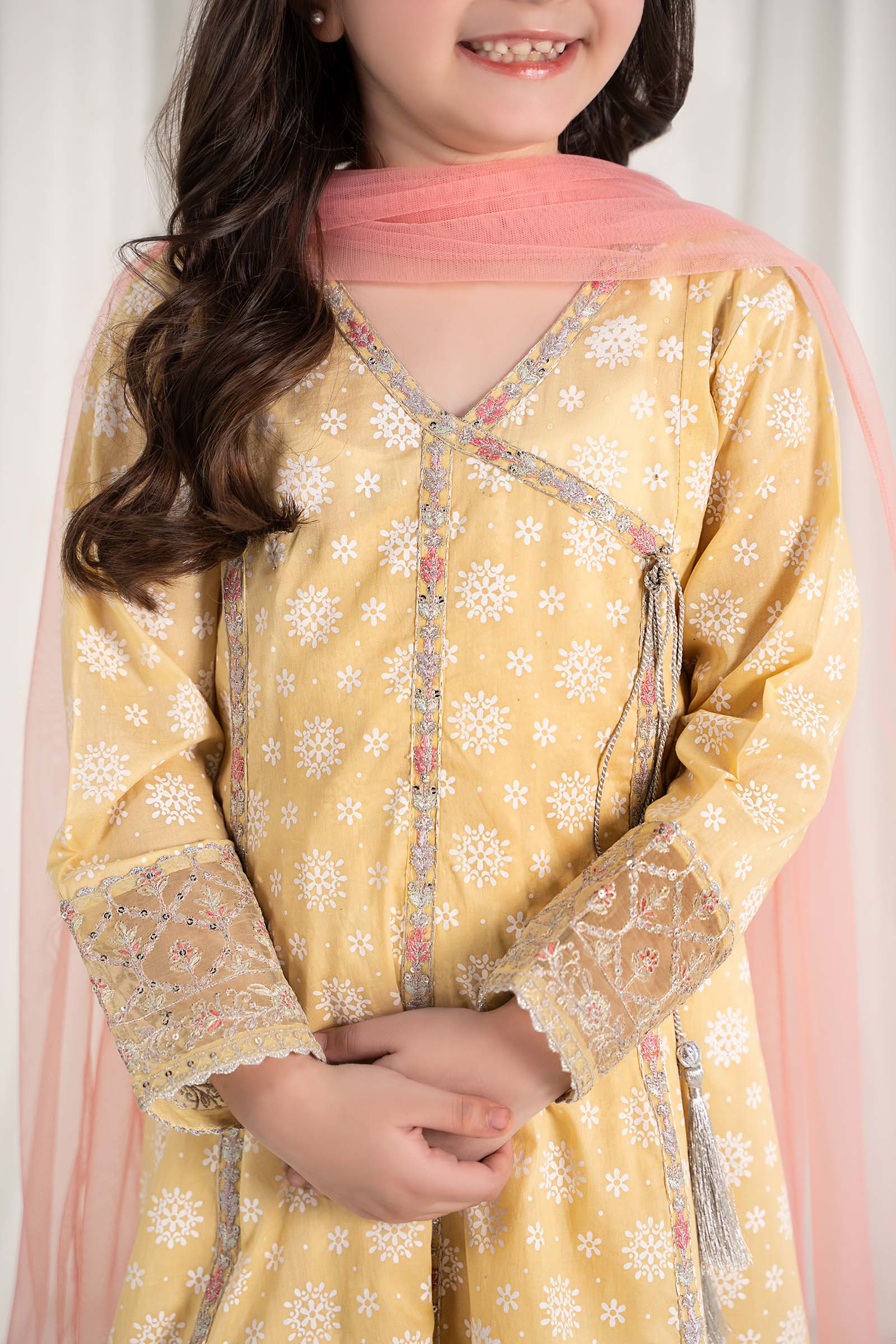 Maria B | 3 Piece Embroidered Lawn Suit | MKD-EF25-09 by Maria Faisal - Registered Vendor of : Maria B - type : Kids Clothes - 100% original wedding dresses