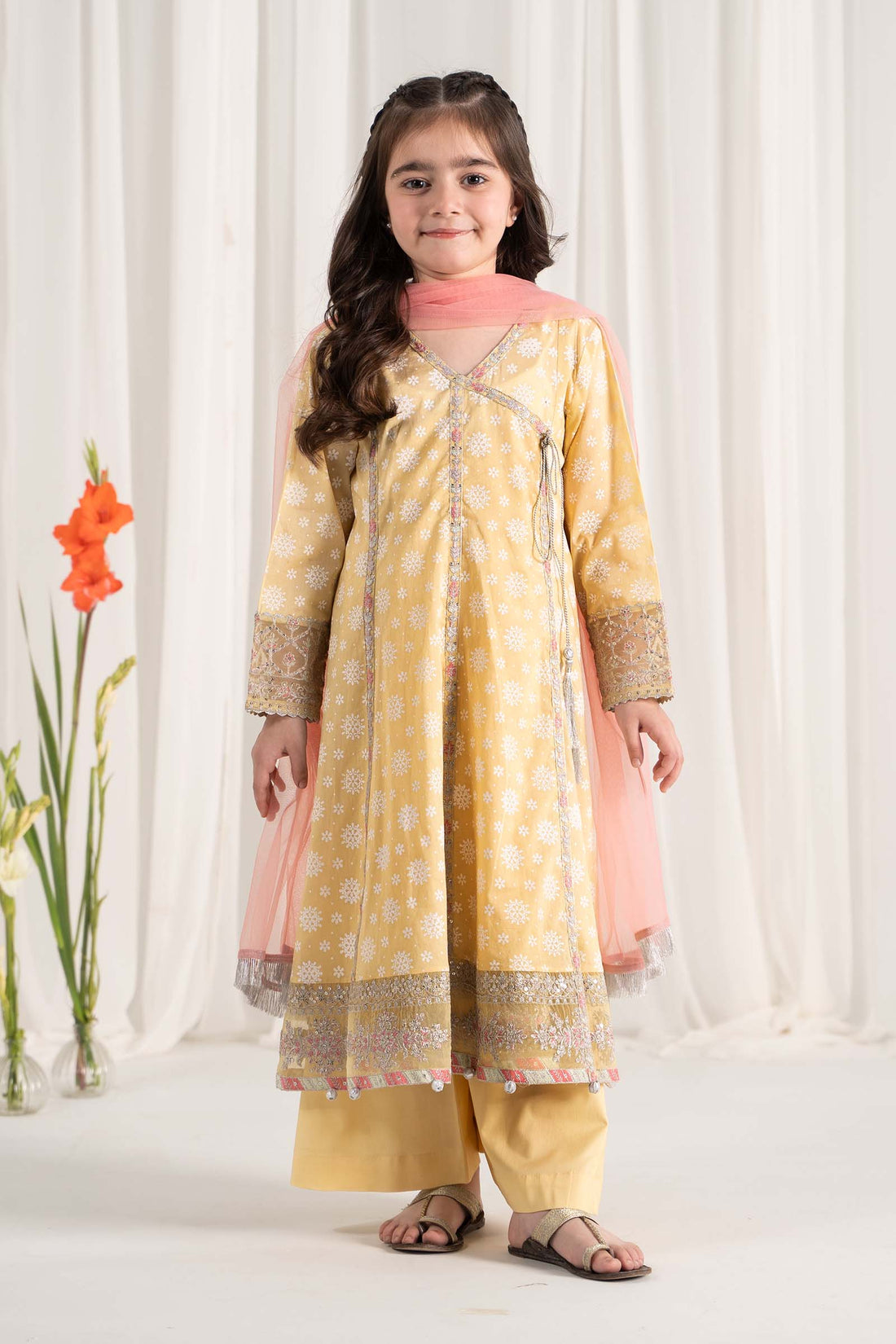 Maria B | 3 Piece Embroidered Lawn Suit | MKD-EF25-09 by Maria Faisal - Registered Vendor of : Maria B - type : Kids Clothes - 100% original wedding dresses