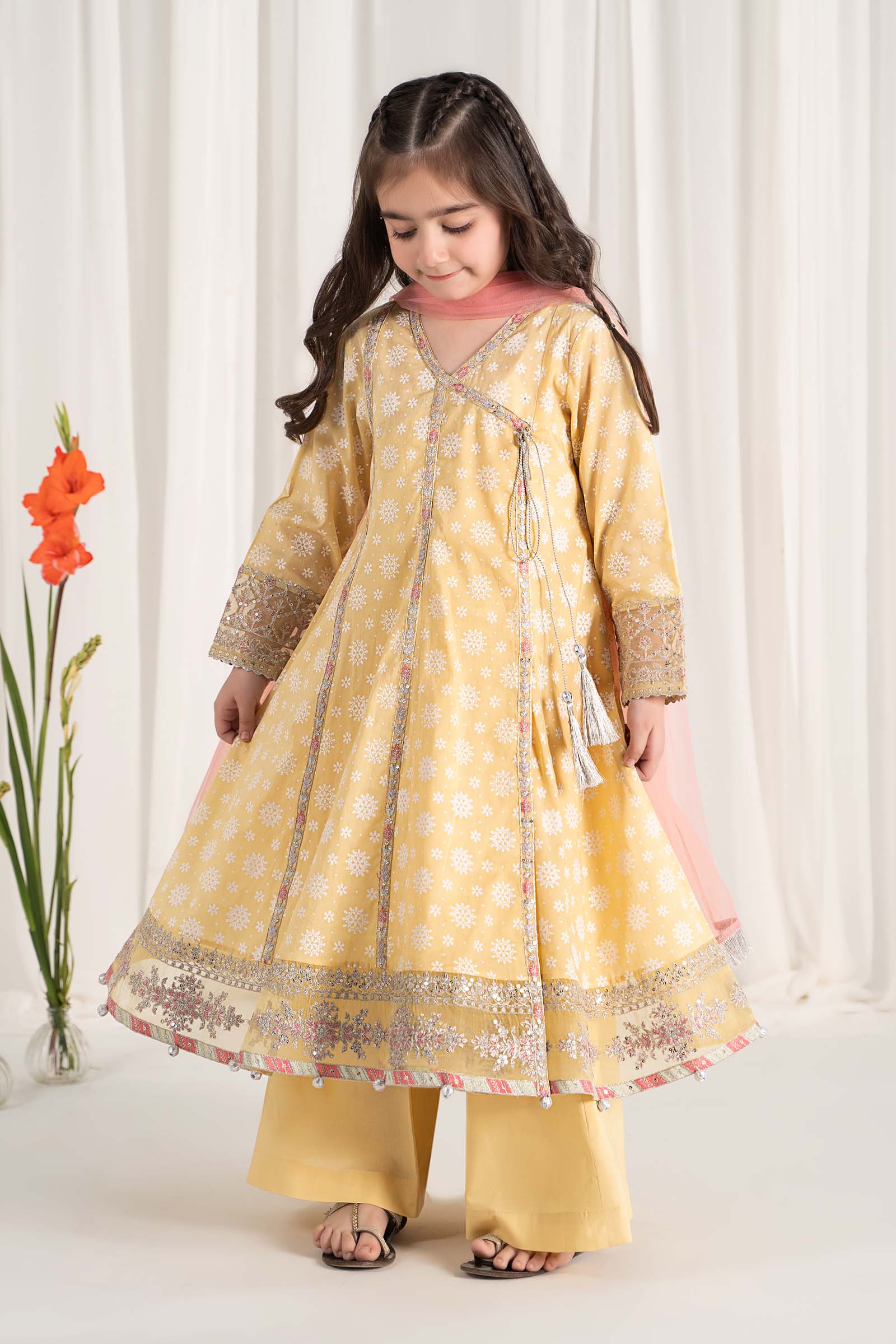 Maria B | 3 Piece Embroidered Lawn Suit | MKD-EF25-09 by Maria Faisal - Registered Vendor of : Maria B - type : Kids Clothes - 100% original wedding dresses