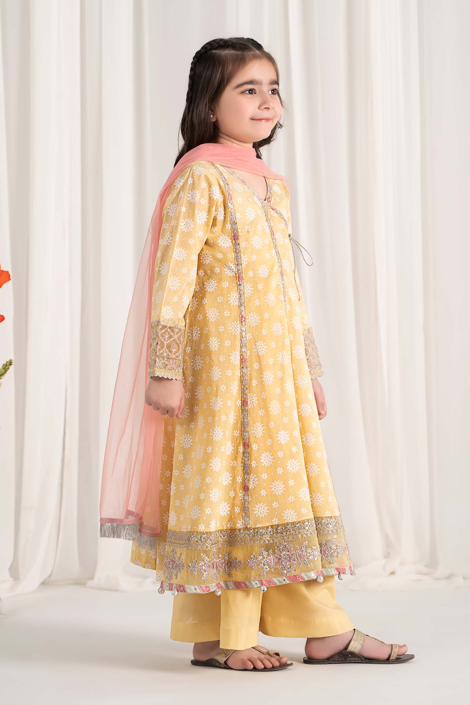 Maria B | 3 Piece Embroidered Lawn Suit | MKD-EF25-09 by Maria Faisal - Registered Vendor of : Maria B - type : Kids Clothes - 100% original wedding dresses
